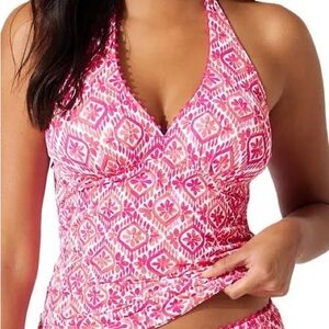 Tommy Bahama Pink Geometric Bikini Halter